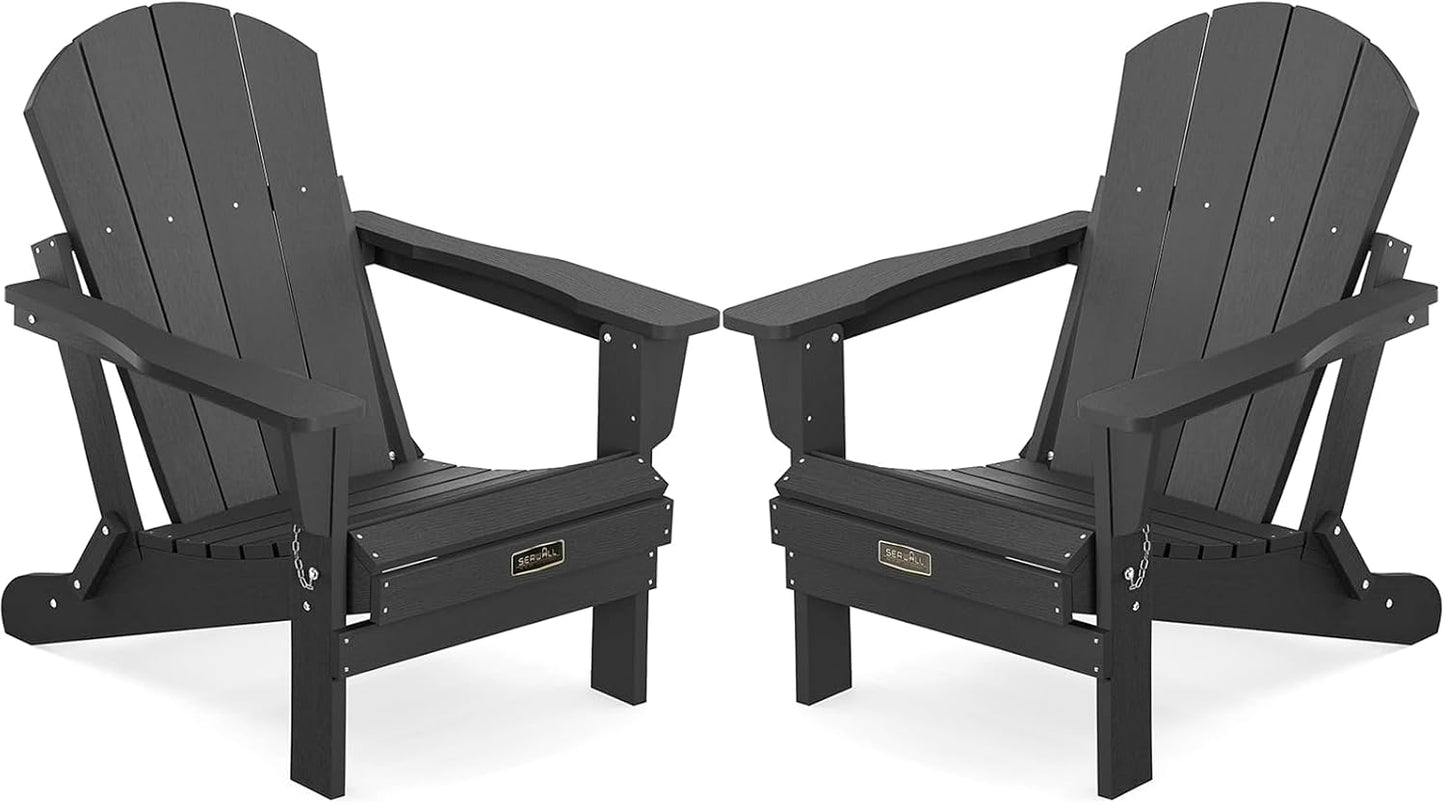 Foldable Adirondack Chair Set of 2 for Patio Garden Outdoors