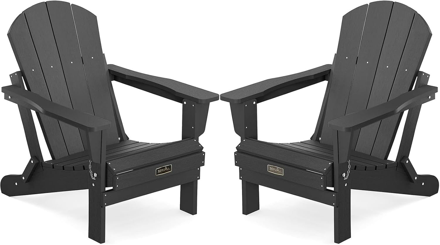 Foldable Adirondack Chair Set of 2 for Patio Garden Outdoors