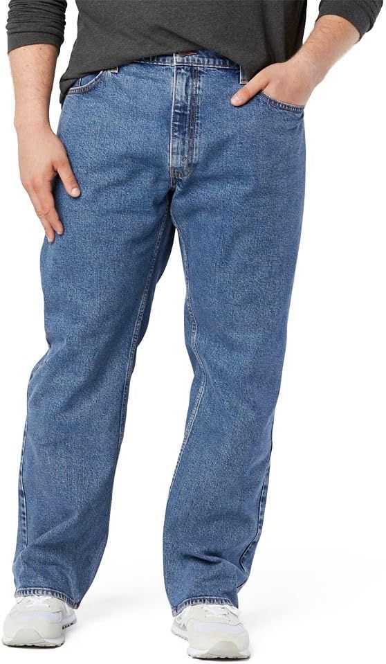 Signature Gold Mens Relaxed Fit Flex Jeans for All-Day Comfort