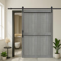 MDF Elephant Gray 54in x 84in Barn Door with 10ft Hardware - Elegant