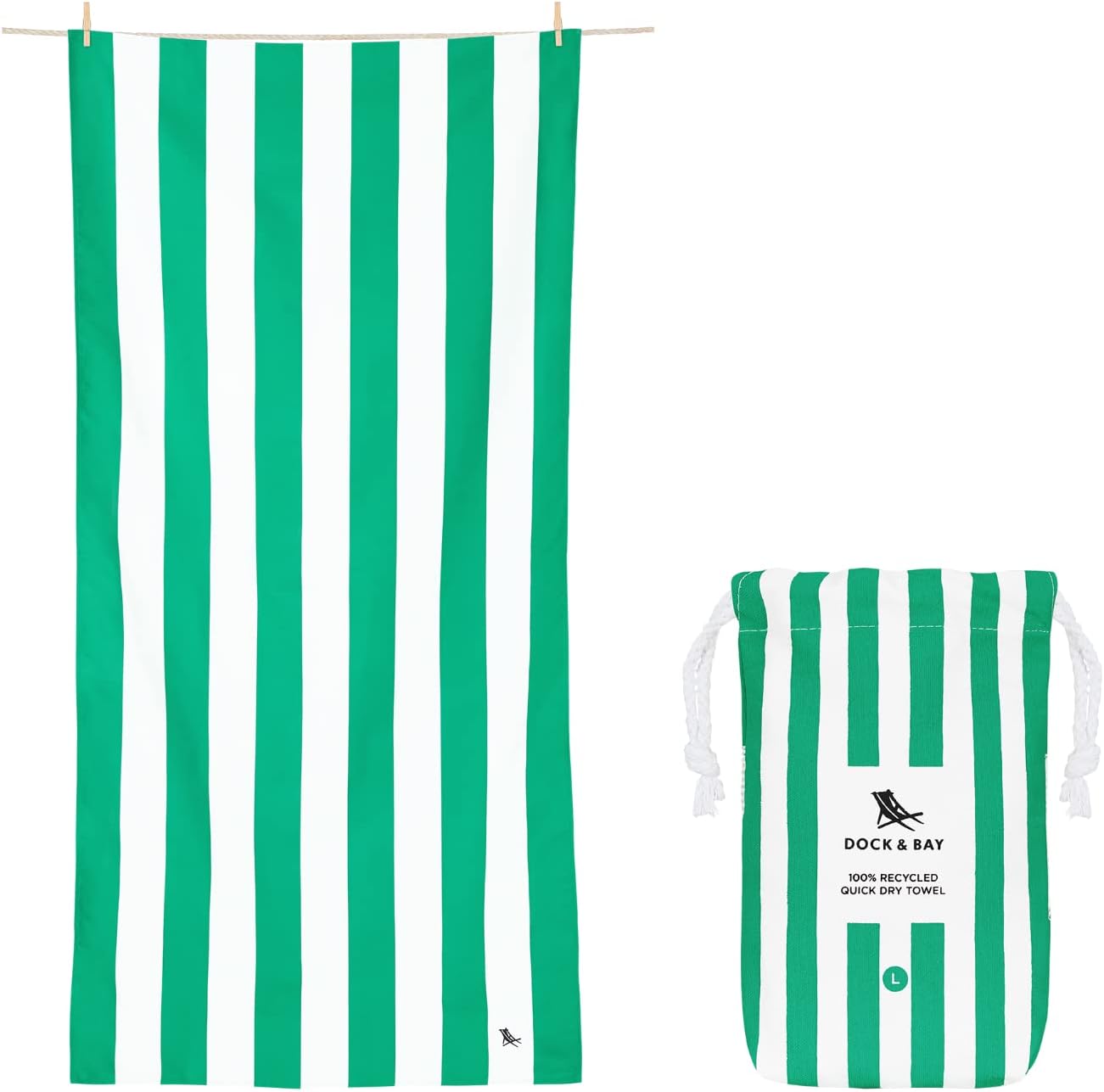 Dock & Bay Quick Dry Beach Towel - Sand Free & Eco-Friendly