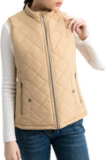 Women's Quilted Puffer Vest Water-Resistant Zip With Pockets - Classic