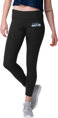 Women's NFL Team Logo Leggings - All-Over Black Fan Tights