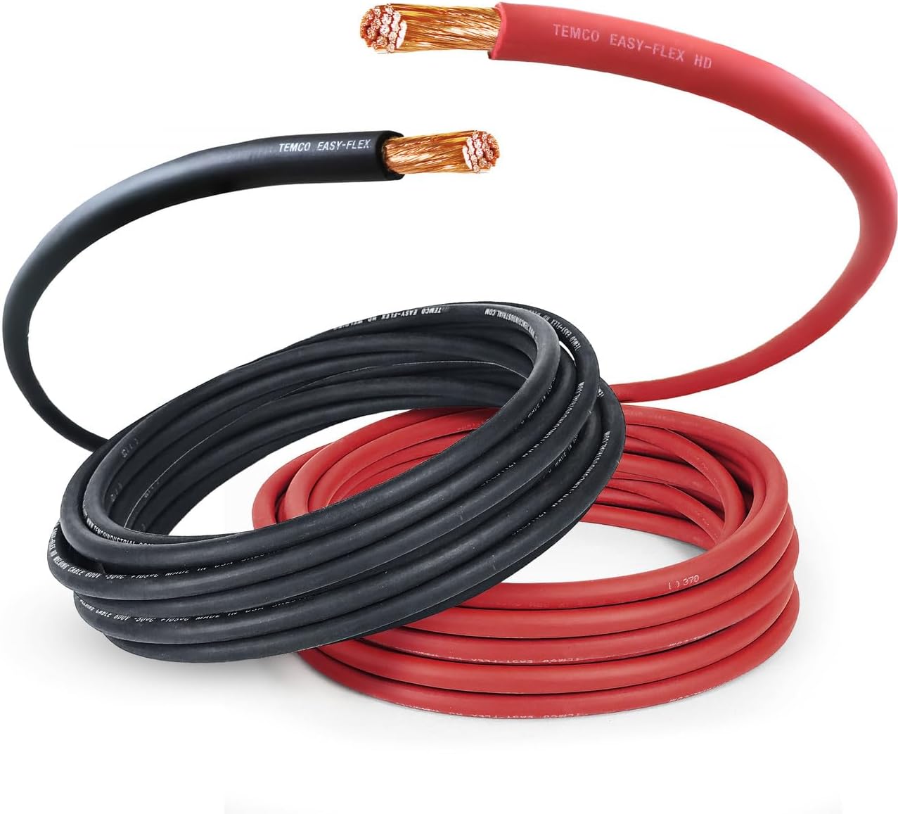 TEMCo 4/0 Gauge Flexible Pure Copper Welding Cable for Heavy Duty