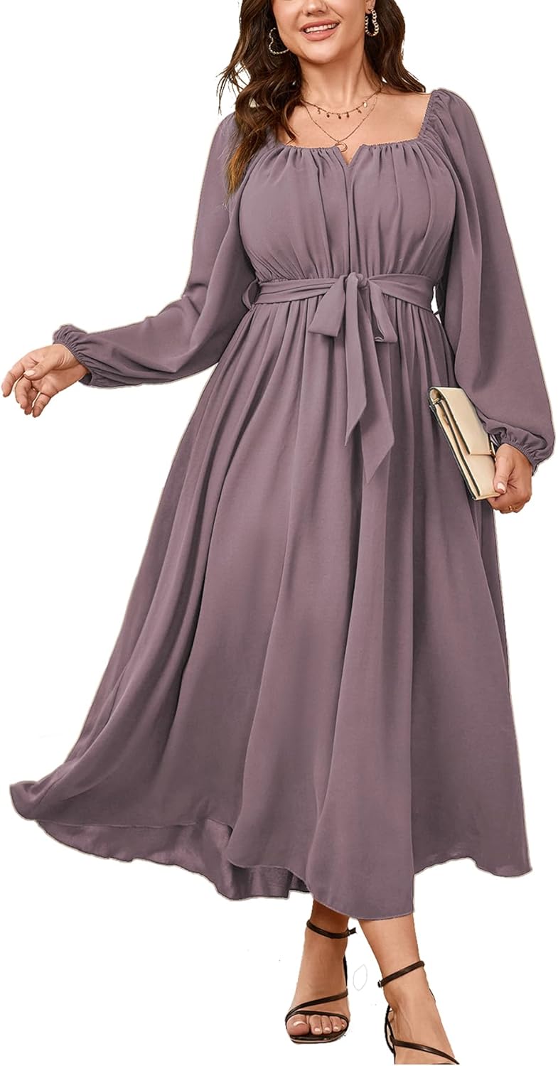 Elegant Plus Size Maxi Dress for Wedding Guests and Parties