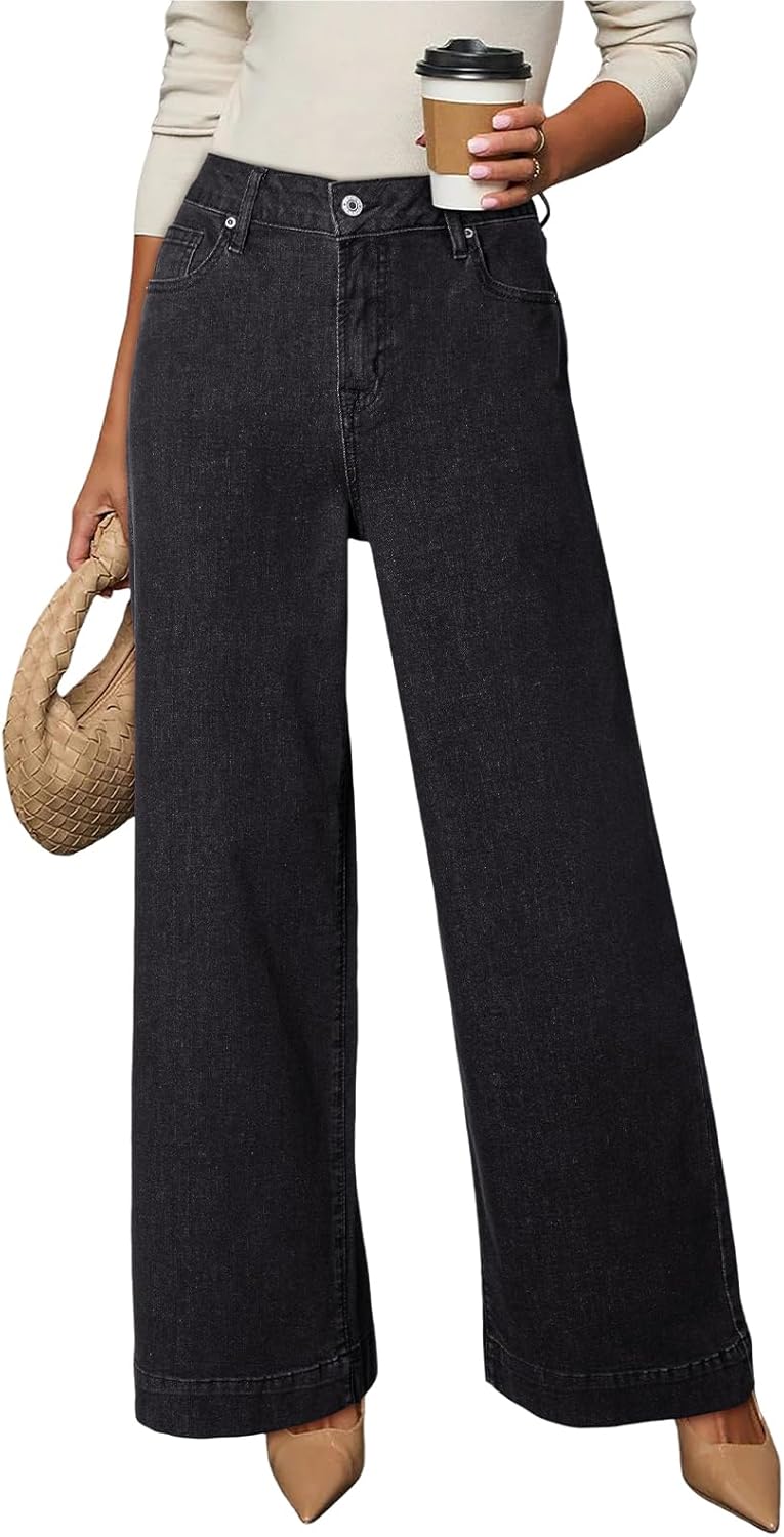 Dokotoo Women's High Waisted Wide Leg Jeans for Casual Style