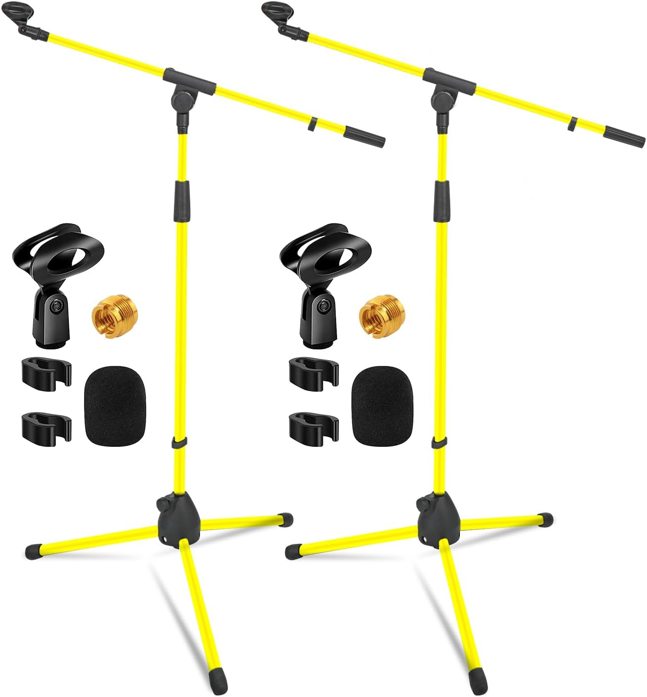 5 Core Mic Stand Floor Pair Adjustable Tripod with Boom Arm