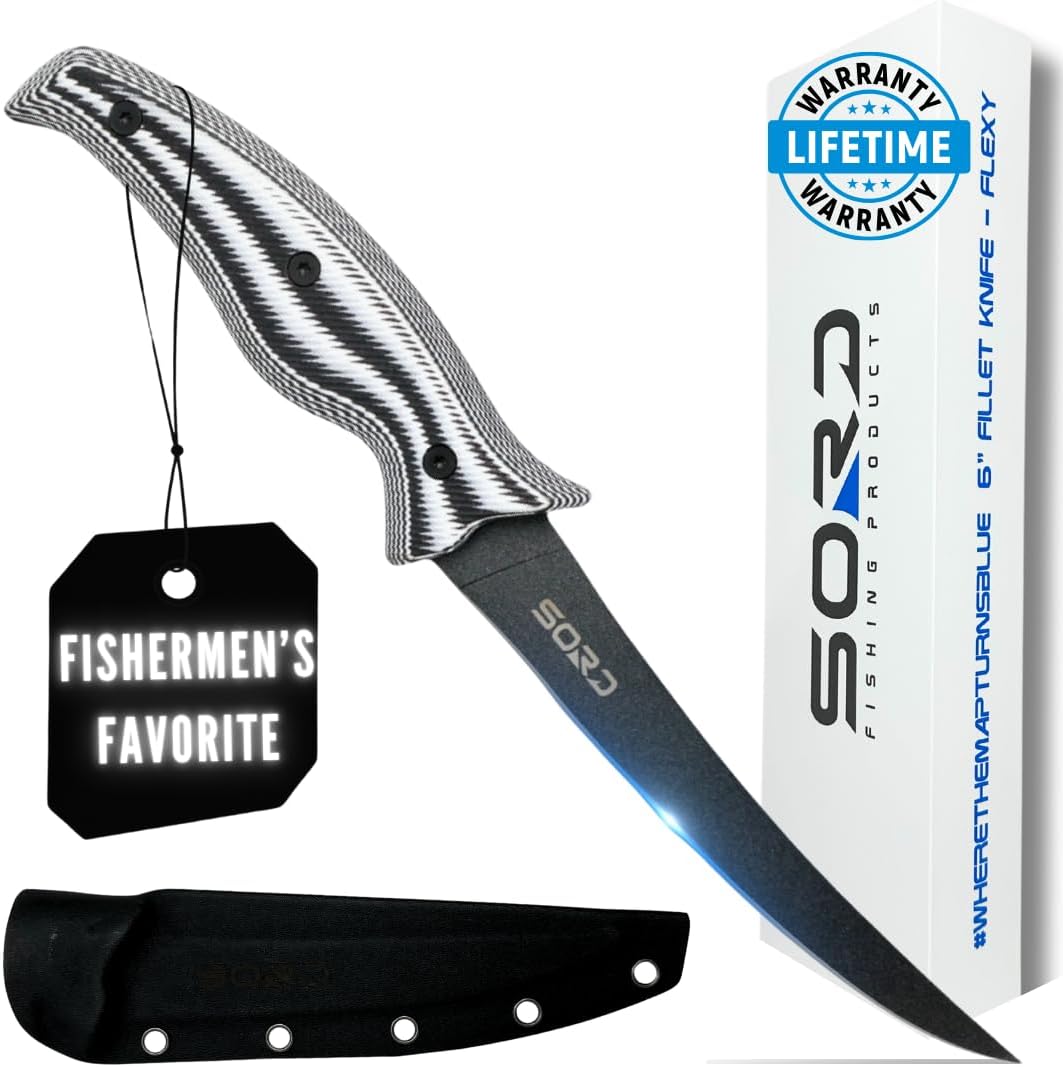 SORD 6 Inch Fillet Knife - Razor Sharp Boning Knife for Fishing