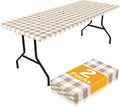 Waterproof Elastic Fitted Tablecloth 2 Pack - Buffalo Plaid for 6ft