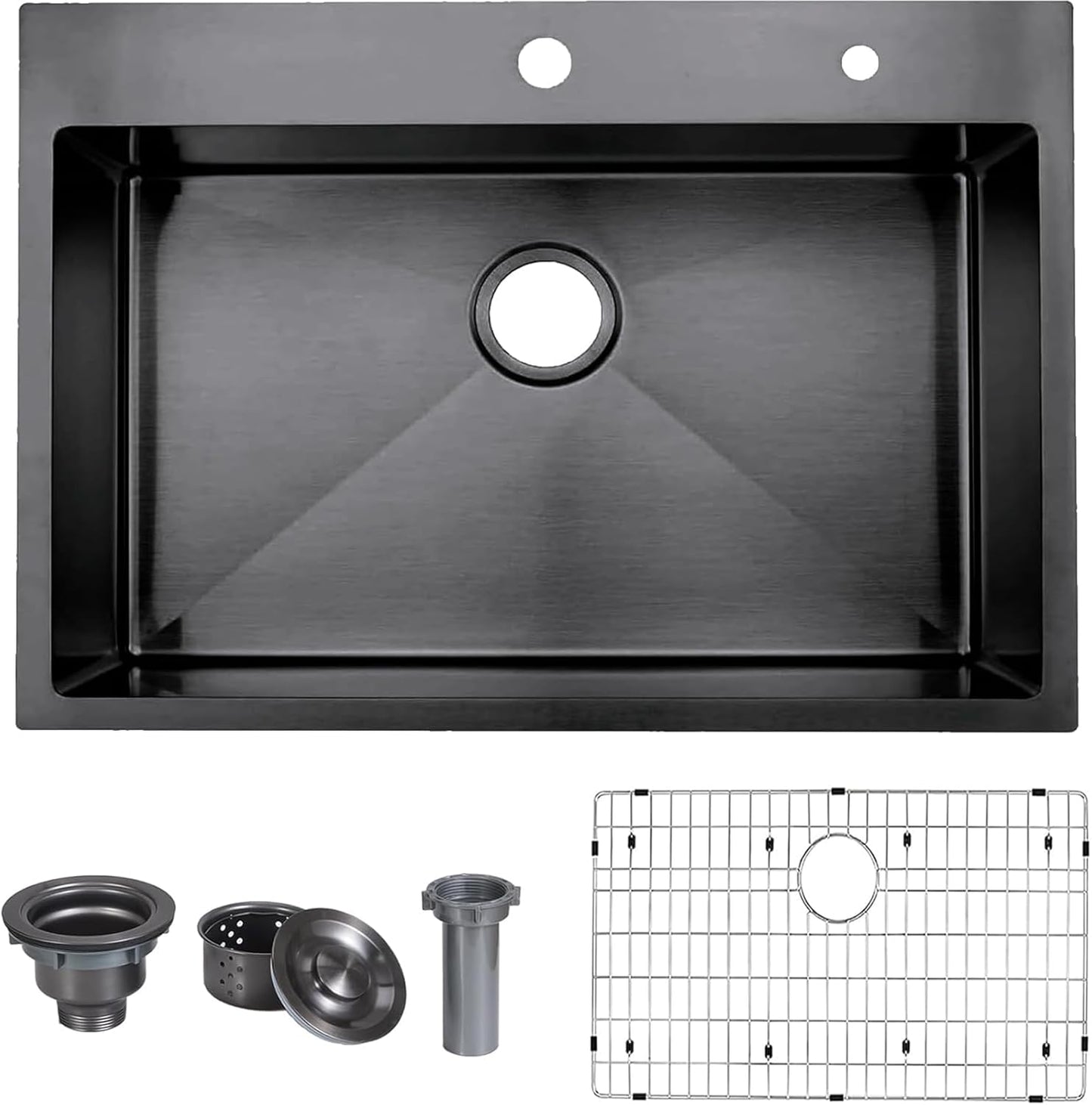 VAPSINT 28 Inch Black Drop In Kitchen Sink for Modern Homes