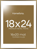 Homeforia Picture 18x24 Bronze Frame with Mat - Gallery-Grade Clarity