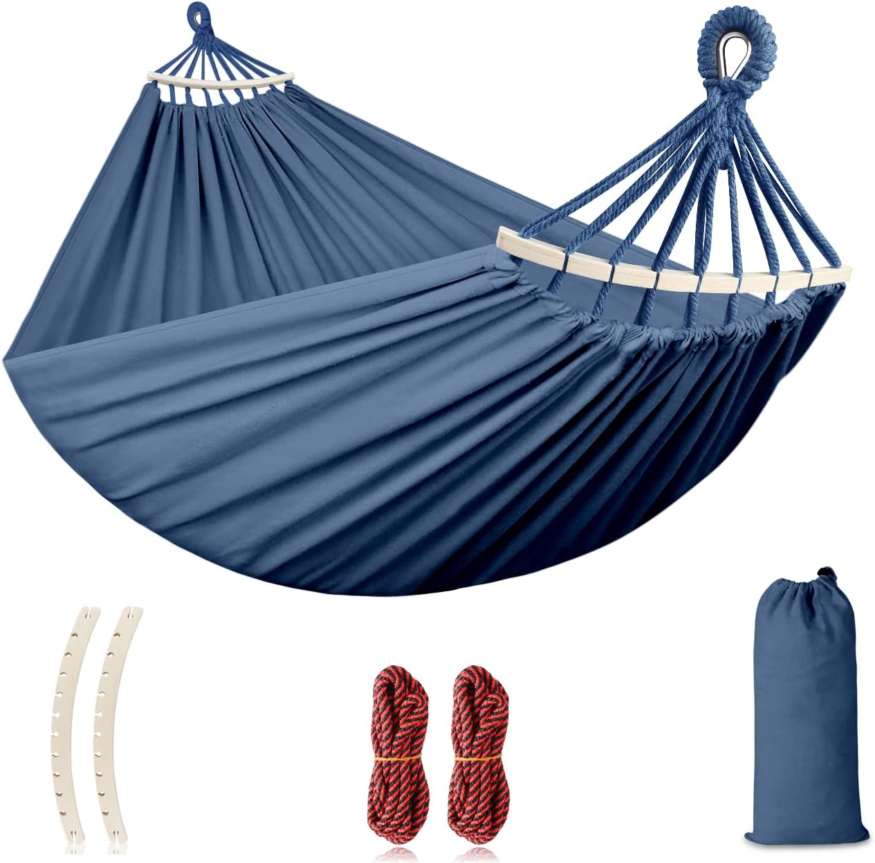 Outerman Portable Hammock: Strong Canvas, Anti Roll Beam, Tree Straps