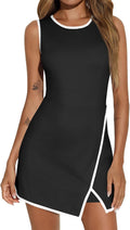 Fisoew Women's Workout Tennis Dress with Built-In Bra and Shorts