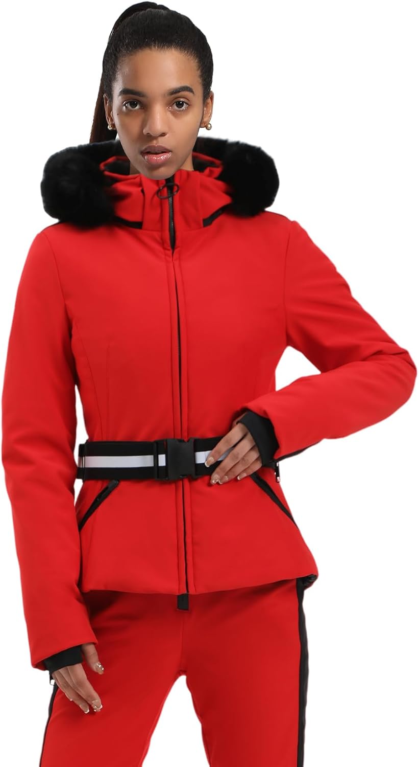 GSOU SNOW Women's Hooded Ski Jacket - Insulated & Stylish