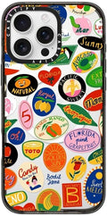 Impact Case for iPhone 16 Pro Max Fruit Stickers - Clear Black
