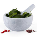 Koville Luxury Marble Mortar and Pestle Set 7in - Heavy Duty Grinder