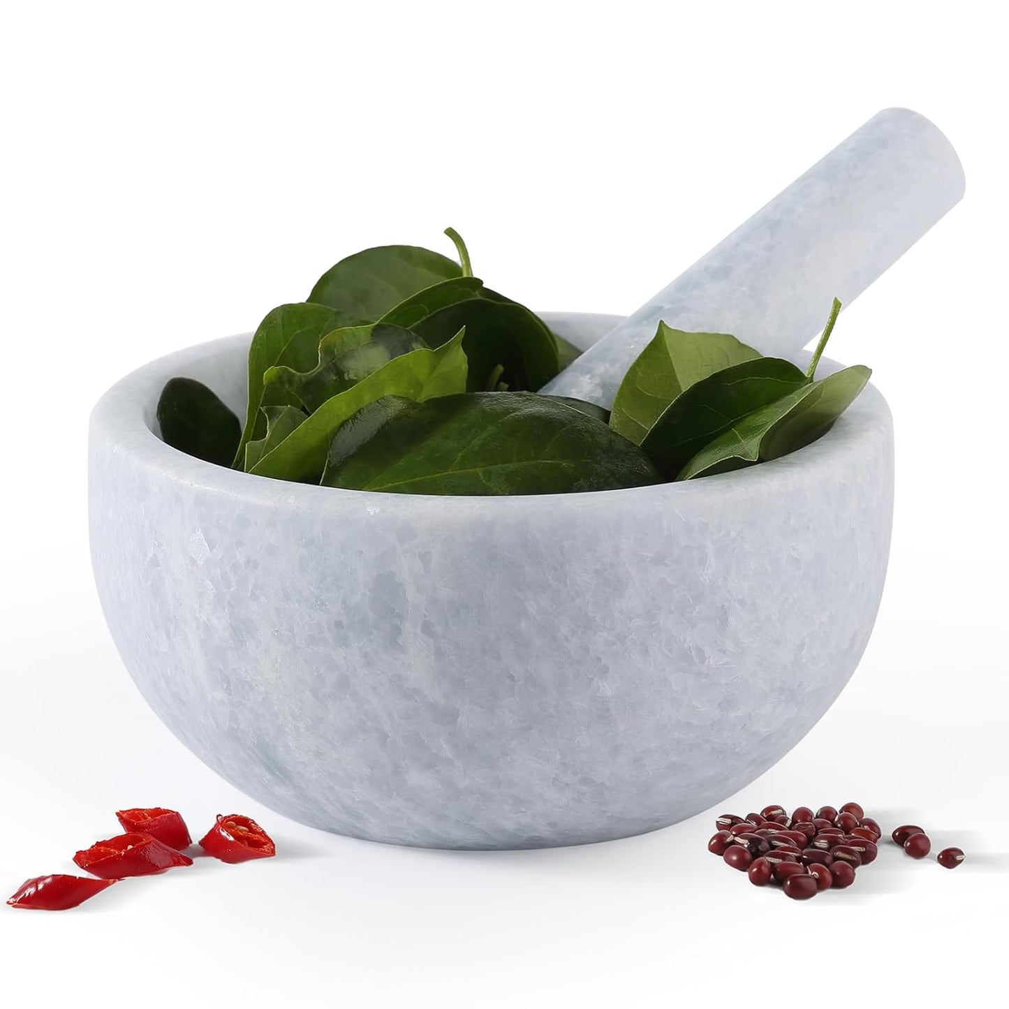 Koville Luxury Marble Mortar and Pestle Set for Kitchen Use