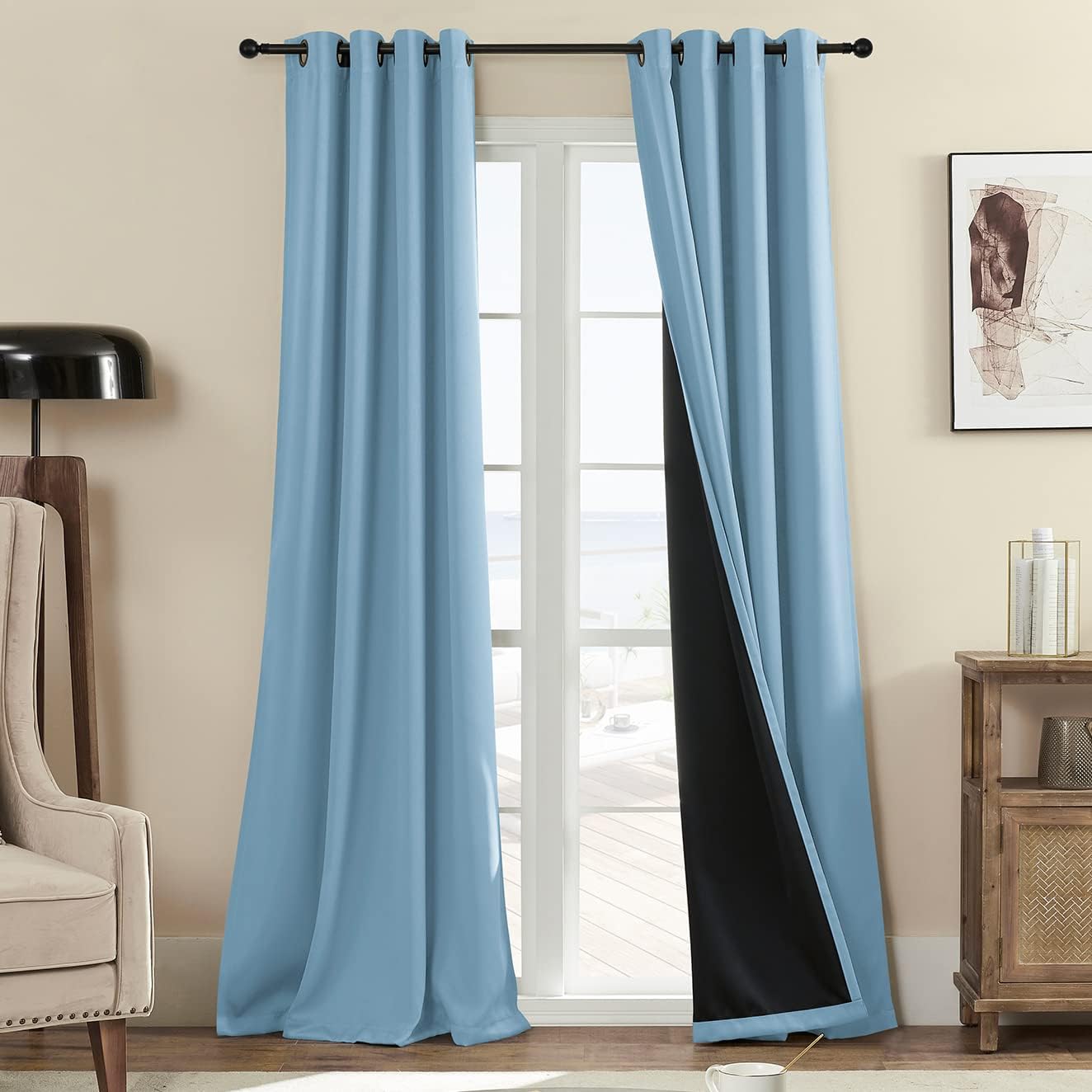 Rutterllow 100% Blackout Curtains for Total Light Blocking