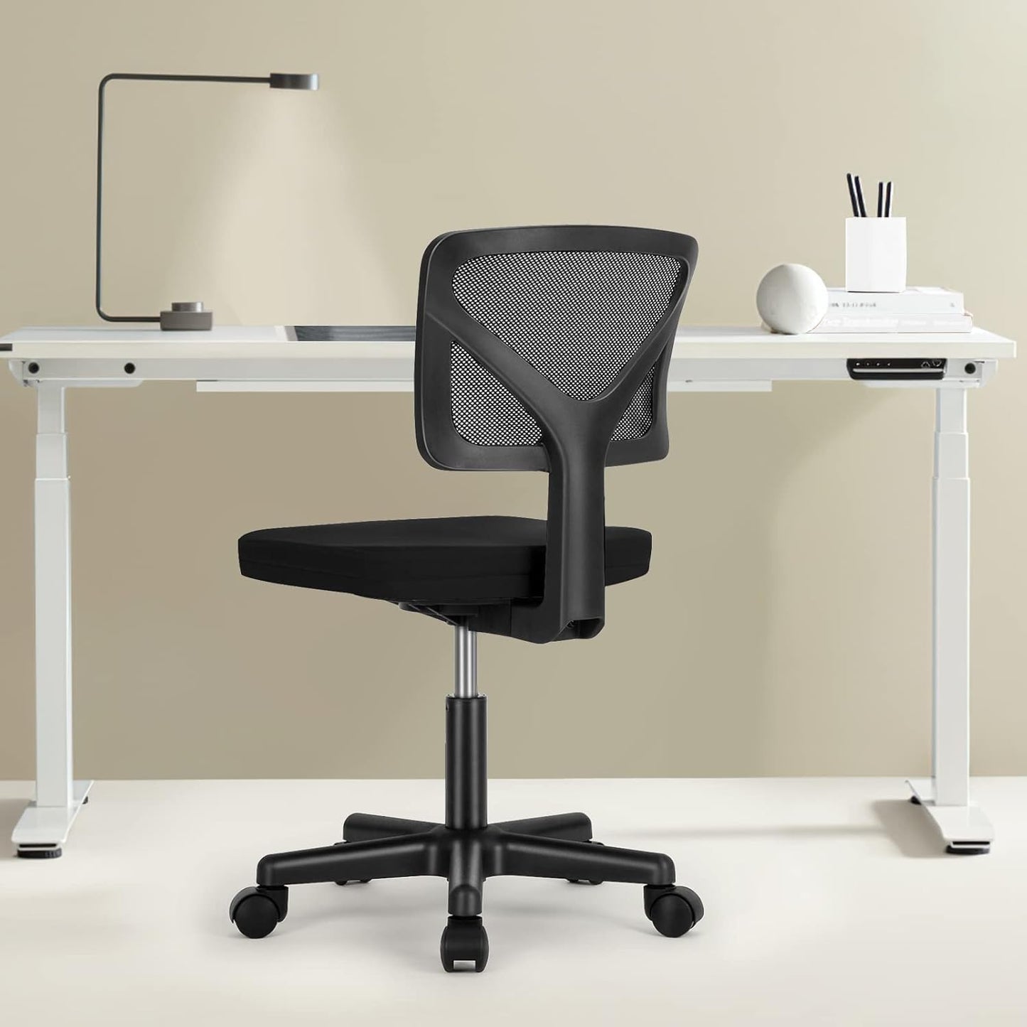 Sweetcrispy Small Office Desk Chair with Ergonomic Support