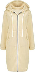 Women's Full Zip Long Hoodie - Comfortable Casual Zip-Up Sweatshirt