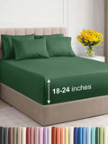 Extra Deep Queen Sheet Set Emerald Green - 6 Piece Cooling Fit