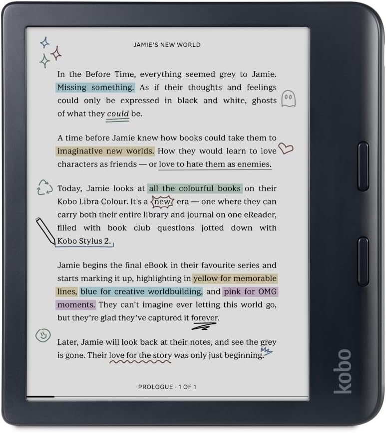 Kobo Libra Colour eReader with 7in Glare-Free E Ink Display