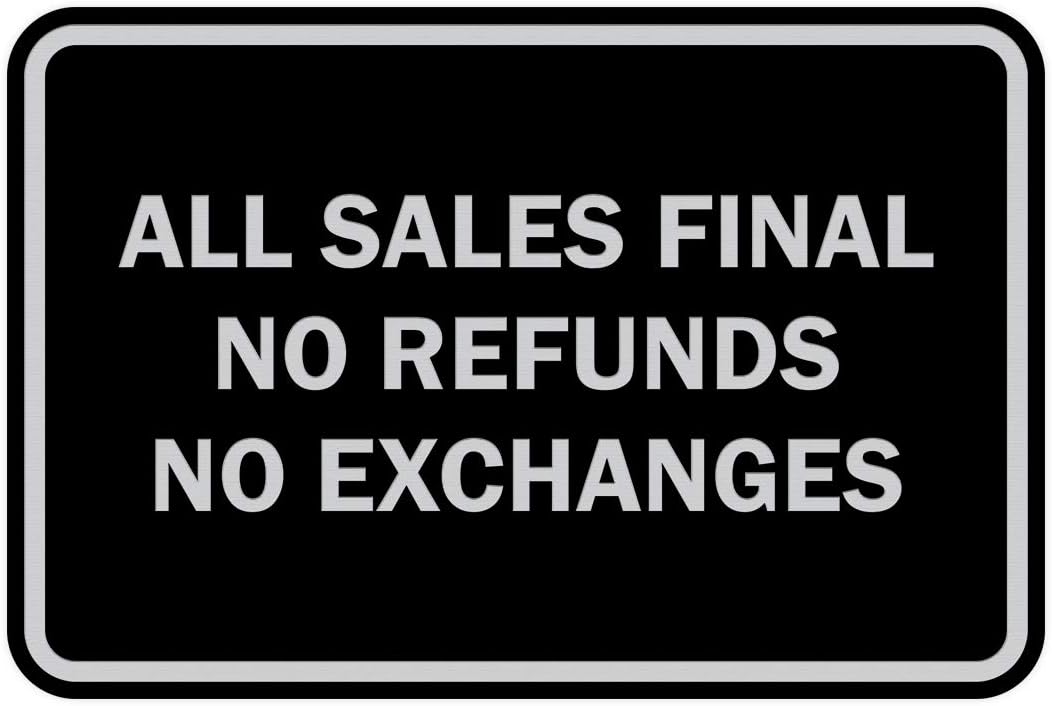 Classic Framed All Sales Final Sign - Durable and Elegant Design