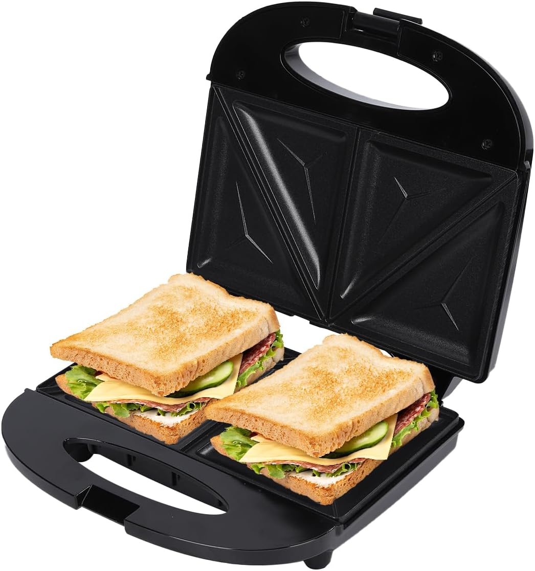 800W Non-Stick Sandwich Maker - Easy Cooking, Easy Clean!