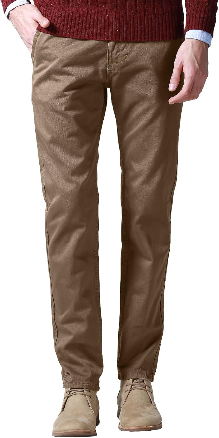 Match Mens Slim Tapered Flat Front Casual Pants for Every Occasion