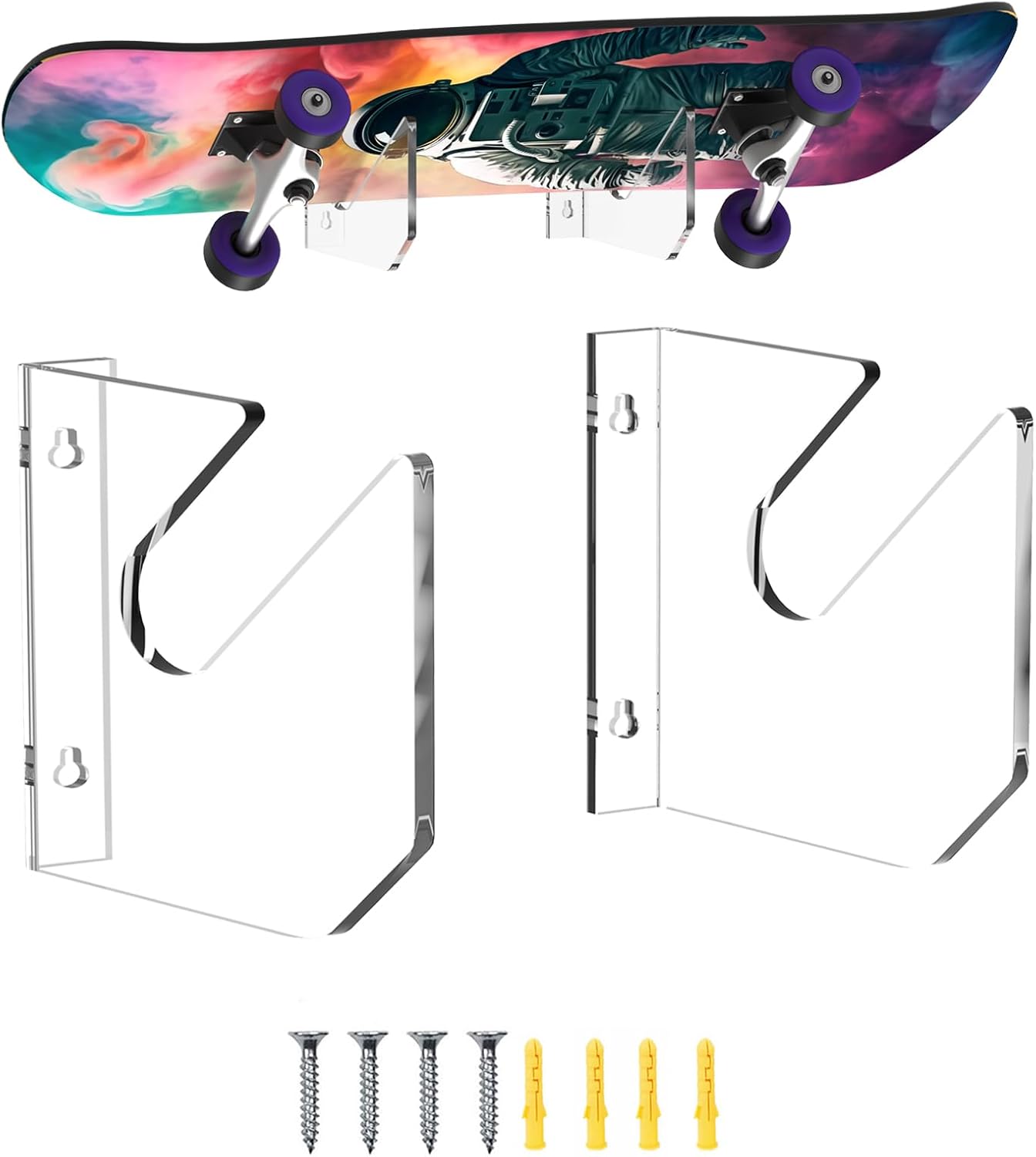 Space-Saving Skateboard Wall Mount - Organize in Style!