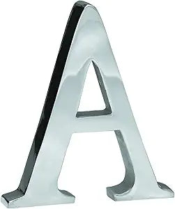 KINDWER 6-Inch Letter A - Polished Solid Aluminum Design
