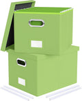 File Storage Organizer 2 Pack - Portable Letter/Legal File Boxes