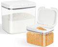 Flour Sugar Storage Containers 2Pack with Flip-Top Lids - Space Saving