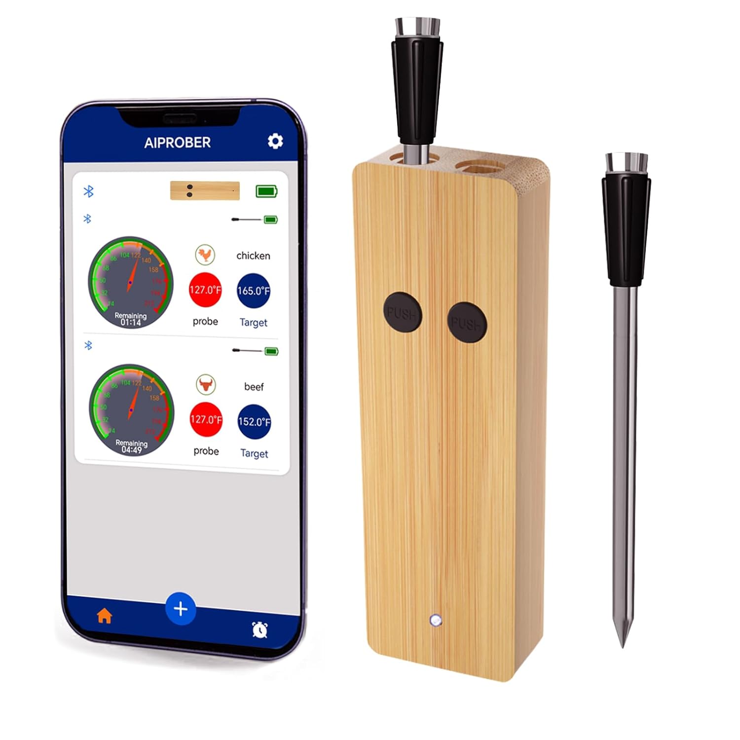 Smart Wireless BBQ Thermometer - 2 Probes, HIODS XION
