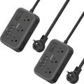 Power Strip with 6 Outlets and 4 USB - Compact 5 ft Charging Station