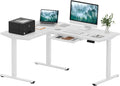 63 in L-Shaped Electric Standing Desk White - Corner Sit Stand