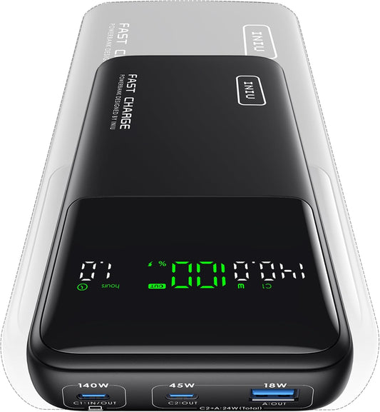 INIU 140W Laptop Power Bank: High Capacity, Ultra-Portable!
