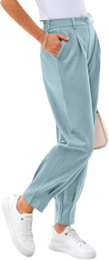High Waisted Pants for Women - Lightweight Ankle Length Work