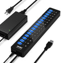 Power USB Hub 3.0 with 16 Ports and Individual Switches for Fast Data