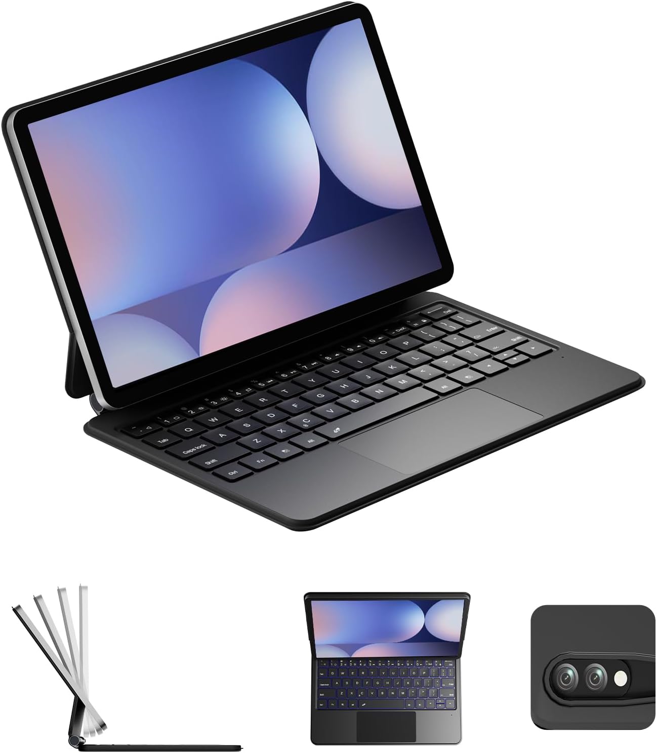 Keyboard Case for Samsung Galaxy Tab S10+/S9+/S9FE+ with Stand