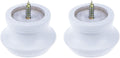 Wood Curtain Rod Finial White Pack of 2 - Simple Decorative Ends