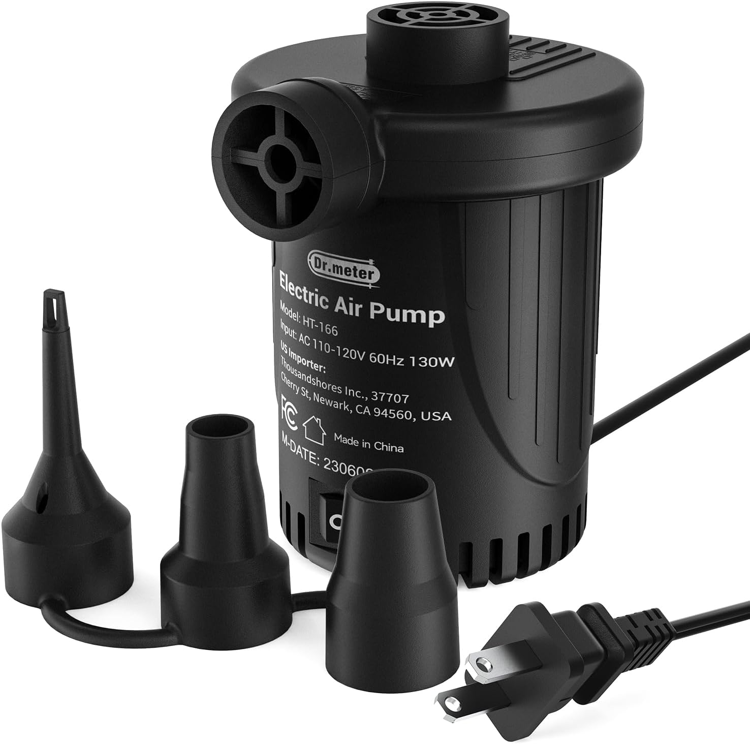 Dr.meter Portable Electric Air Pump: Quick-Fill 130W Inflator
