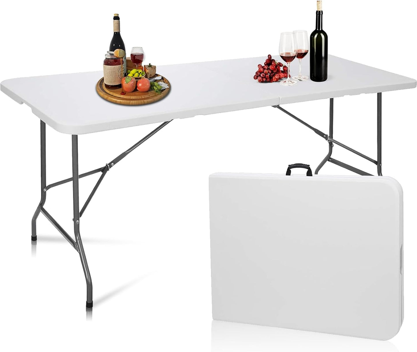 6FT Folding Table for Outdoor Use - Portable and Sturdy Design