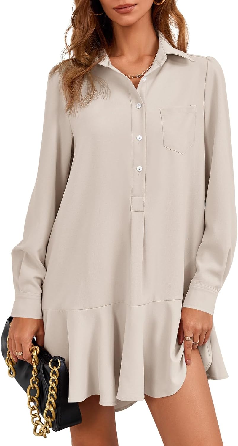 Fisoew Womens Casual Button Down Shirt Dress for Every Occasion