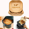 Non-Stick Air Fryer Liners: 125PCS Silicone-Coated Parchment