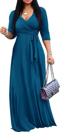 FANDEE Women's 2025 Maxi Dress - Comfortable Bohemian V-Neck Maxi 12%
