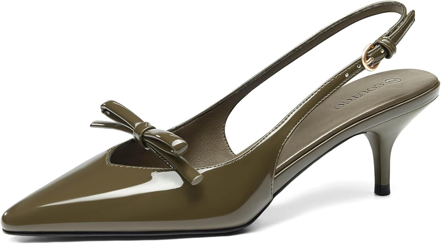Coutgo Womens Bow Slingback Heels for Elegant Occasions