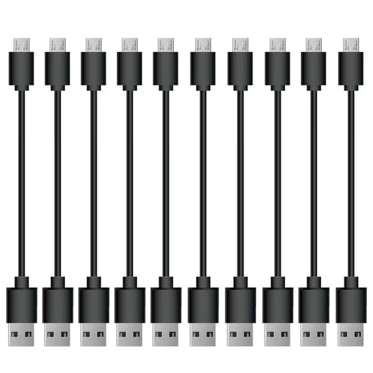 10 Pack Short Micro USB Cables - Fast Charging
