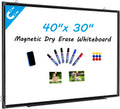 Magnetic White Board 40x30 in Wall Mount Dry Erase Board - Durable
