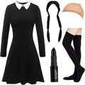 Halloween Costumes for Women - White Collar Black Dress Costume Set
